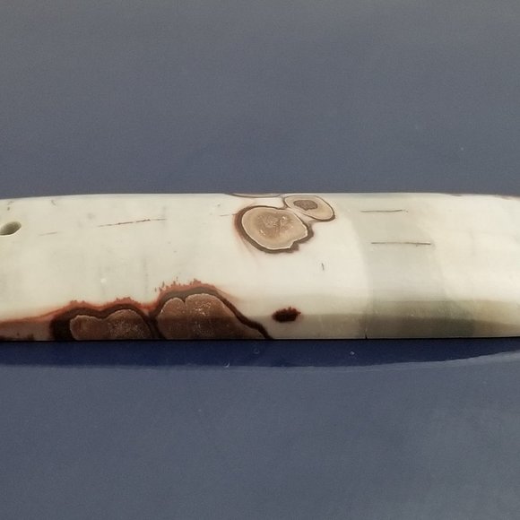 Red and Grey Chohua Jasper * Drilled Cabochon Pendant Stone * 57 x 21.5 x 7.5mm - Picture 5 of 12